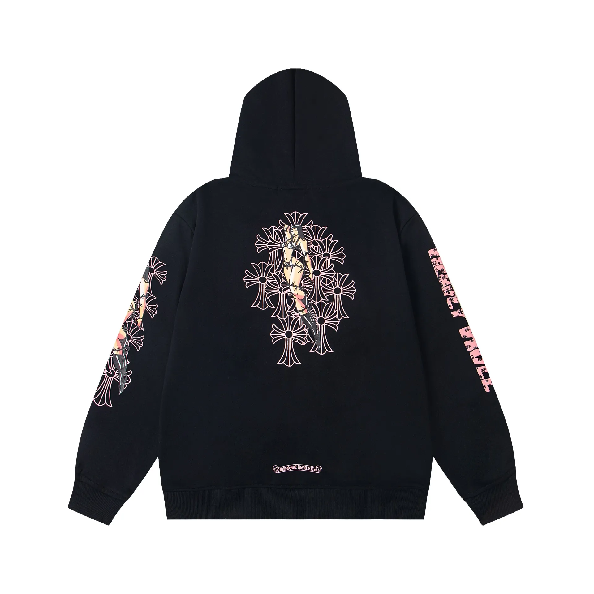 P290 model number: G503 Chrome Hearts DeadlyDoll co-branded new comic zipper long-sleeved hooded sweatshirt jacket 1️⃣ Purchased the original version, it is heavy enough and thick enough to feel heavy in the hand, the workmanship details are perfectly controlled, and the upper body effect is also very comfortable! 2️⃣ It is very youthful and energetic, and can be easily worn by both men and women. It is very in line with the fashion aesthetic concepts of today's young people, creating a casual and lazy fashion tone. It is a must-have for couples in autumn and winter! 3️⃣ Complete accessories, same style for men and women. Color: black, size: S, M, L, XL